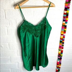 Alexandra Nicole Green Lace Chemise Slip Nightgown